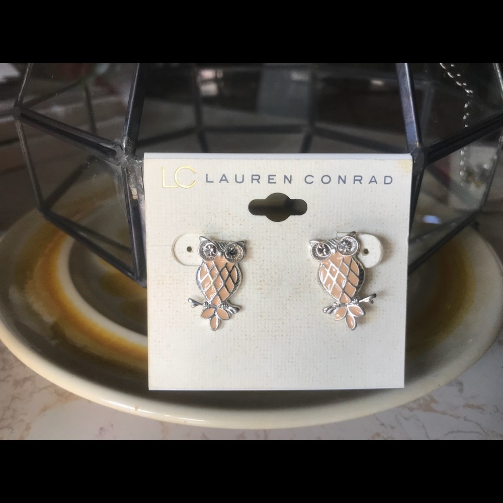 Yellow and Silver Owl Earrings